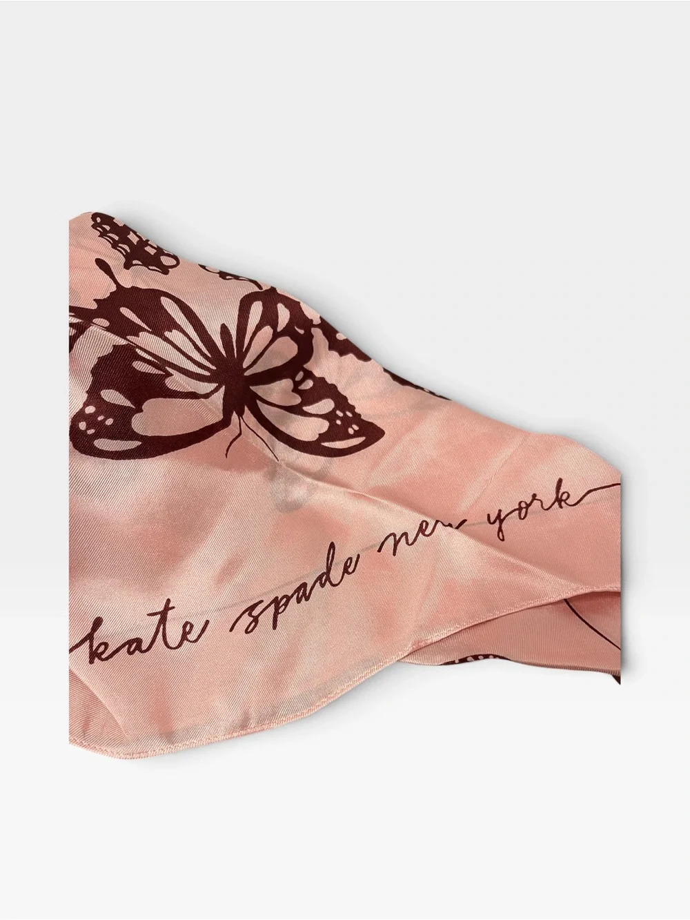 kate spade Pink and Maroon Butterfly Print Scarf